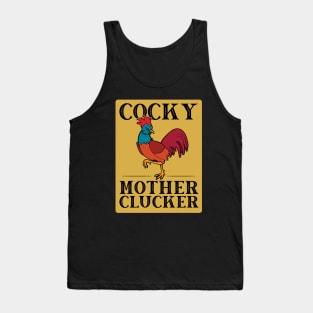 Funny Chicken Cocky Mother Clucker Vintage Rooster Tank Top